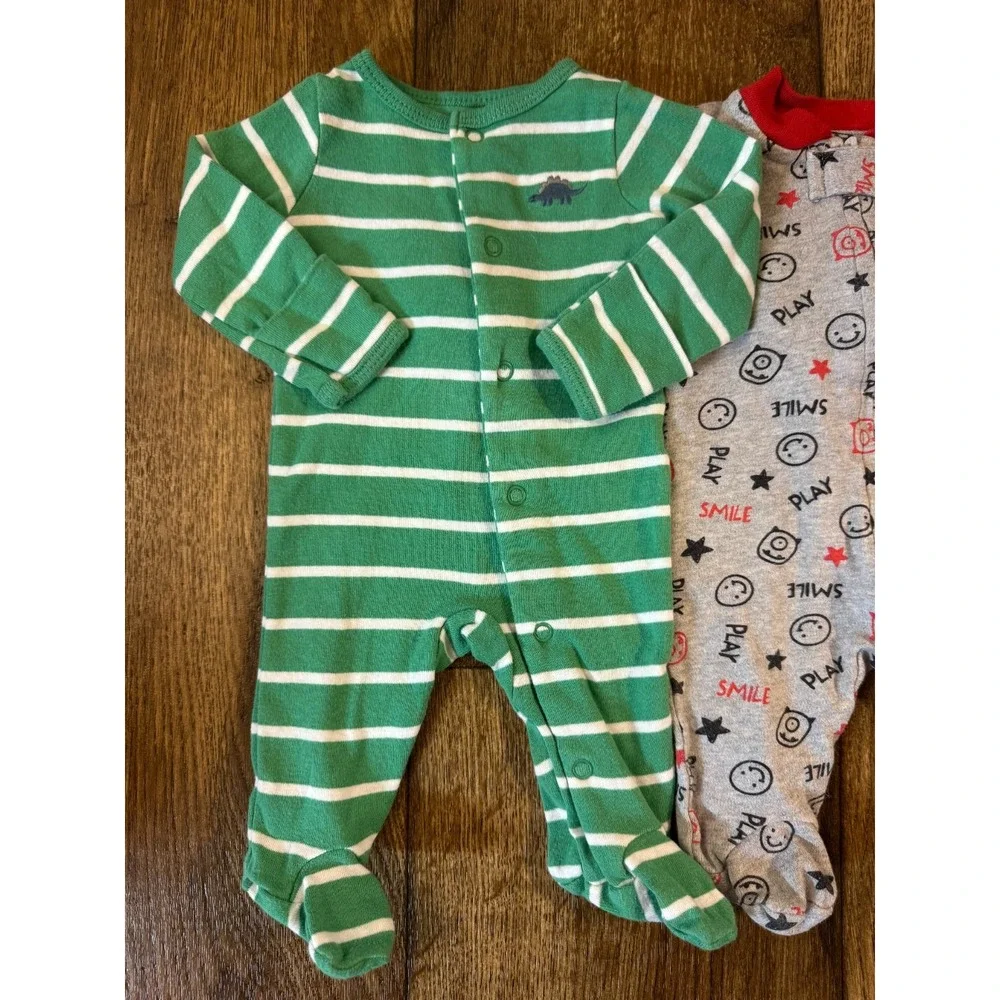 Baby Boy Sleepers Newborn Rompers  Clothes Footies Lot Sleep N Play Bundle Smile
